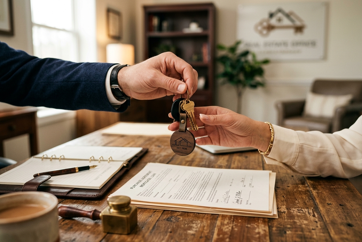 Handing over house keys